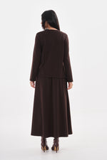 A&W Button Dtld Skirt Set Brown