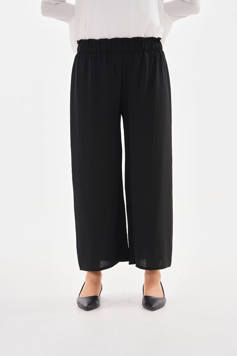 N&C Elastic Belted Pants Black
