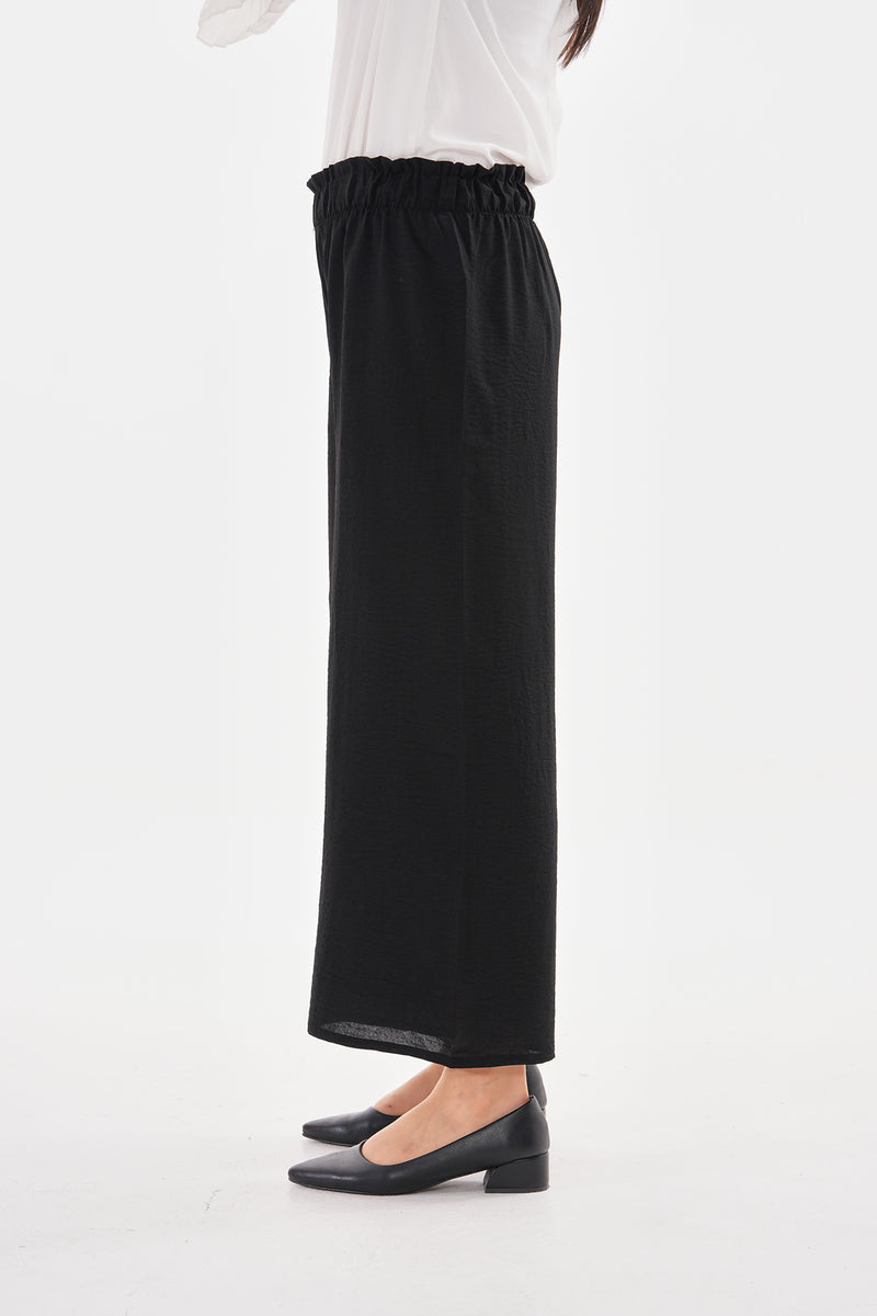 N&C Elastic Belted Pants Black