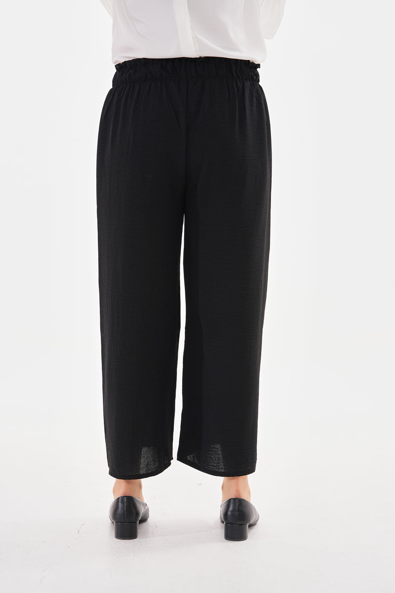 N&C Elastic Belted Pants Black