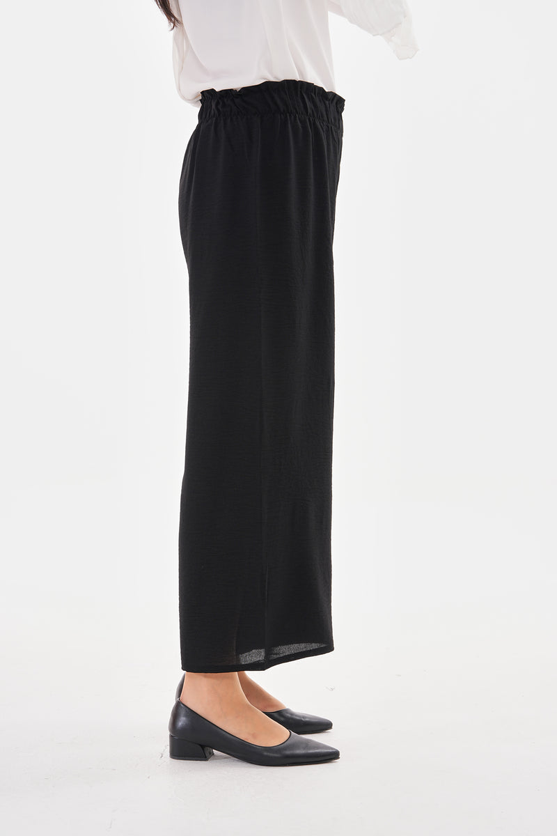 N&C Elastic Belted Pants Black