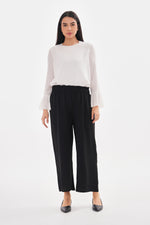 N&C Elastic Belted Pants Black