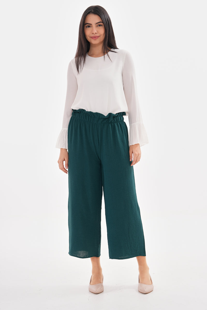 N&C Elastic Belted Pants Green