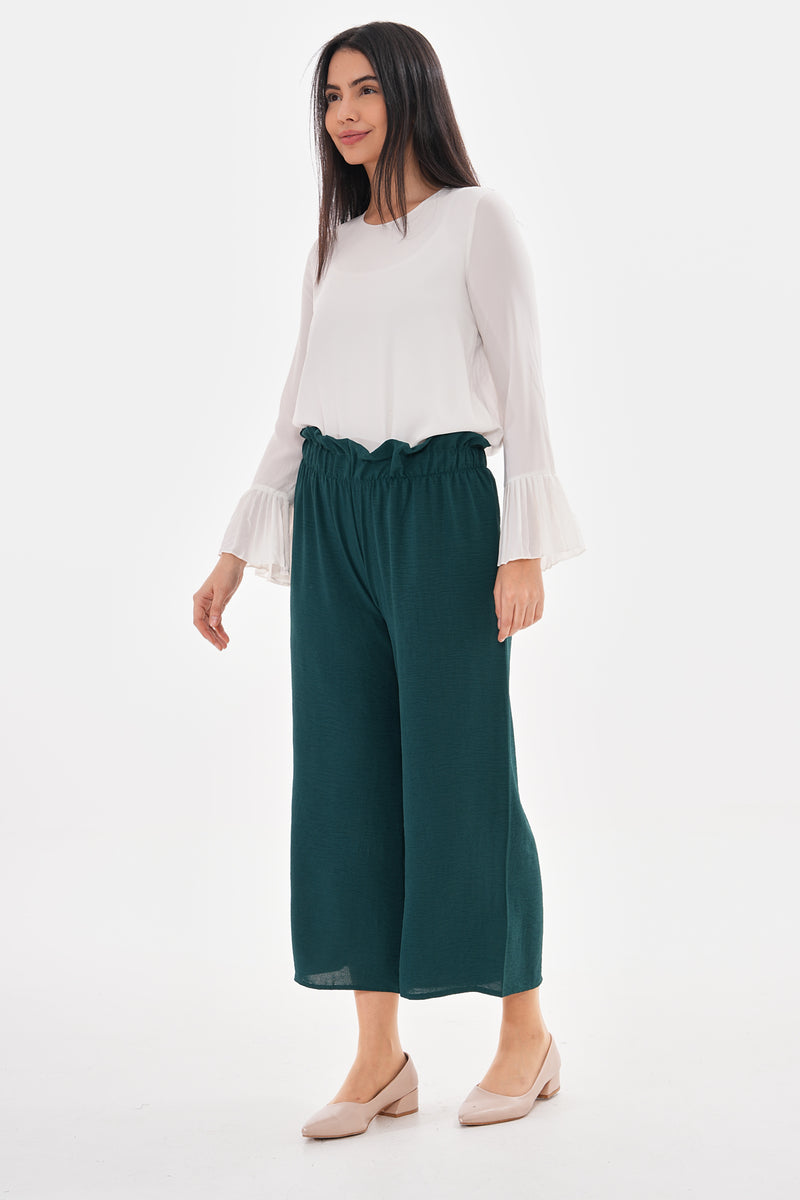 N&C Elastic Belted Pants Green