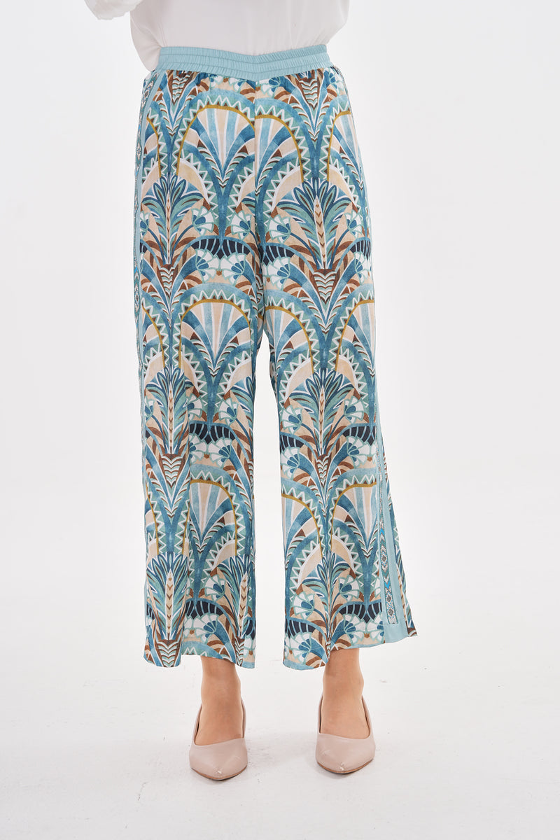 ZMS Ethnic Printed Pants Blue