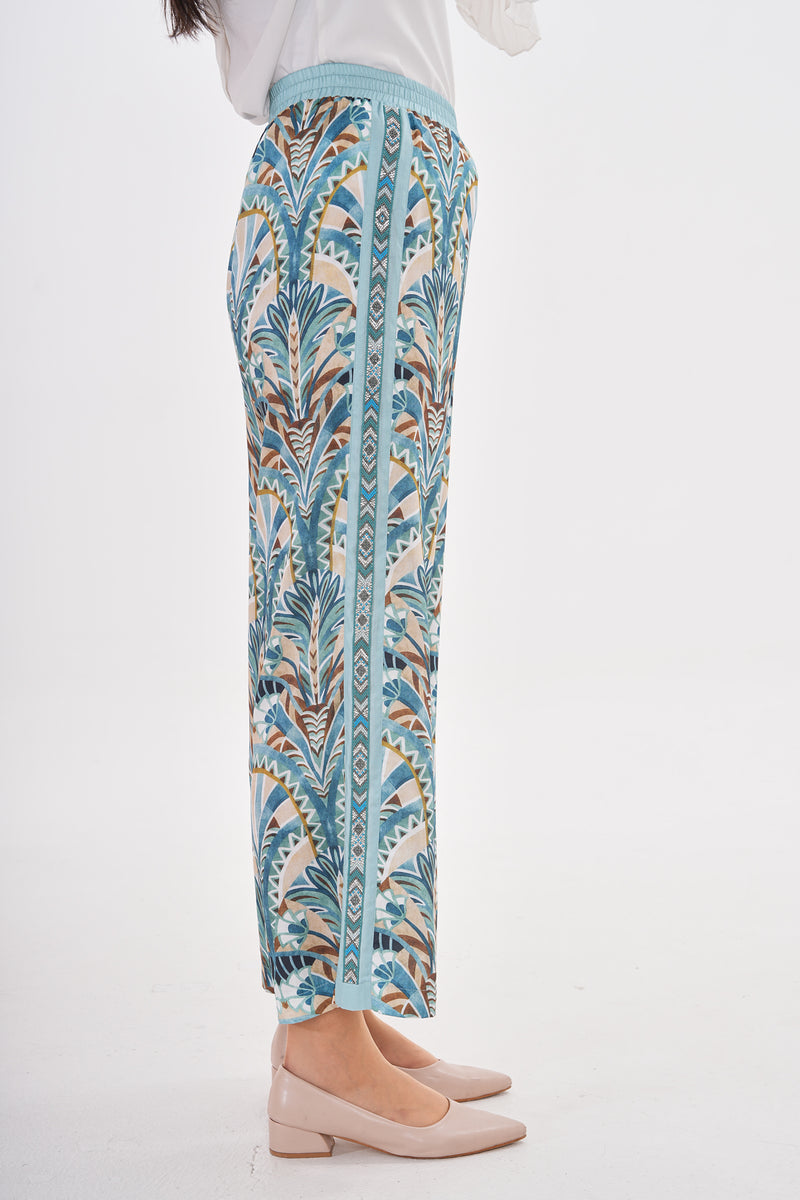 ZMS Ethnic Printed Pants Blue