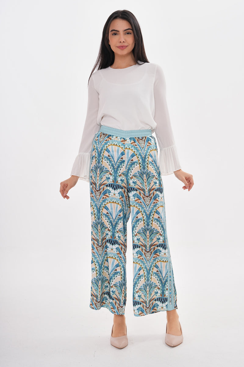 ZMS Ethnic Printed Pants Blue