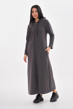 JMN Hoodied Long Cape Anthracite