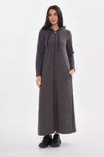 JMN Hoodied Long Cape Anthracite