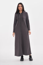 JMN Hoodied Long Cape Anthracite