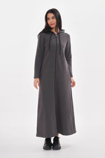 JMN Hoodied Long Cape Anthracite