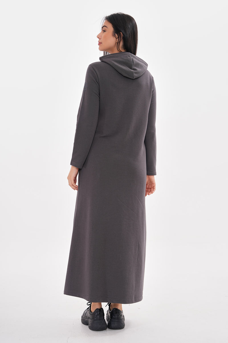 JMN Hoodied Long Cape Anthracite