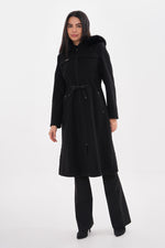 O&F Hoodied Cachet Coat Black