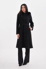 O&F Hoodied Cachet Coat Black