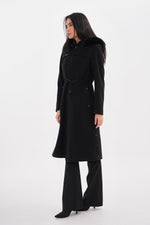 O&F Hoodied Cachet Coat Black