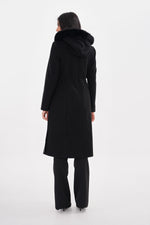 O&F Hoodied Cachet Coat Black