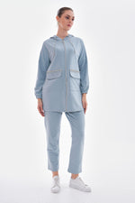 Bwst Pocket Rhinestone Tracksuit Blue