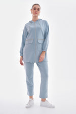 Bwst Pocket Rhinestone Tracksuit Blue