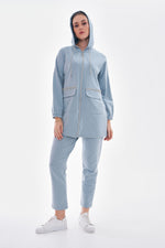 Bwst Pocket Rhinestone Tracksuit Blue