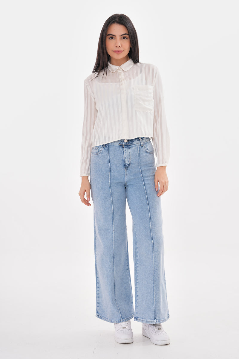 NSH Wide Denim Pants Blue