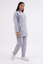 SCL Snap Button Hoodied Tracksuit Gray