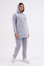 SCL Snap Button Hoodied Tracksuit Gray