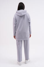 SCL Snap Button Hoodied Tracksuit Gray