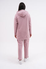 SCL Snap Button Hoodied Tracksuit Pink