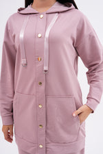 SCL Snap Button Hoodied Tracksuit Pink