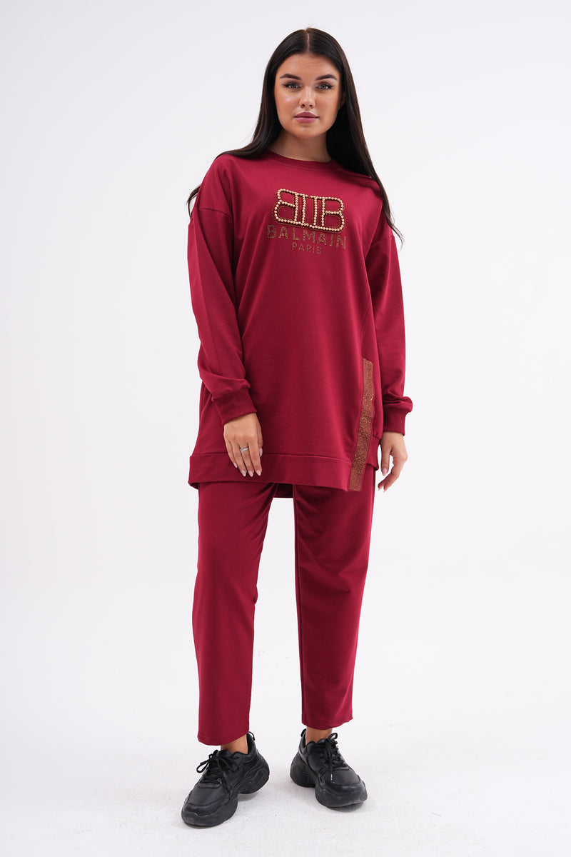 SCL Balmain Tracksuit Burgundy