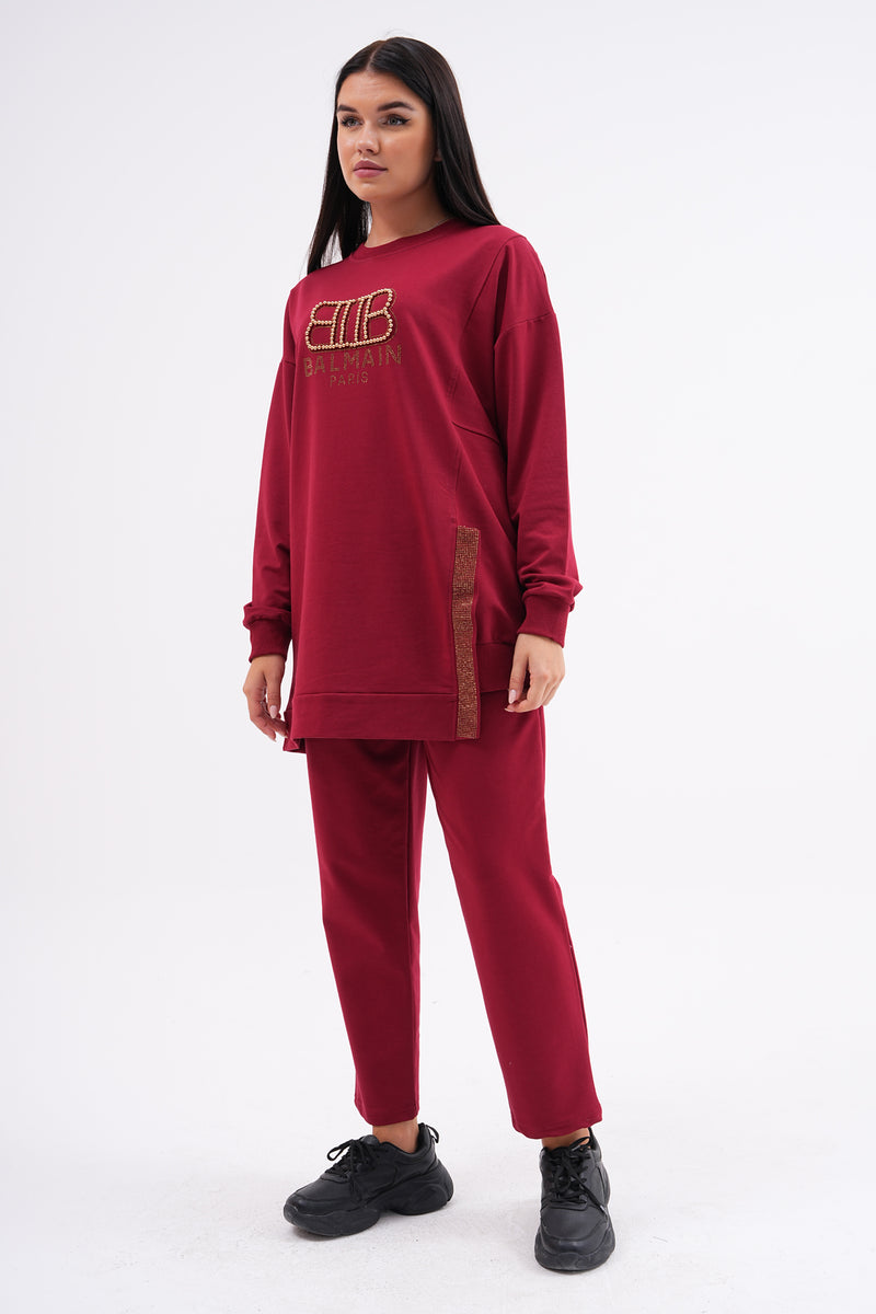 SCL Balmain Tracksuit Burgundy