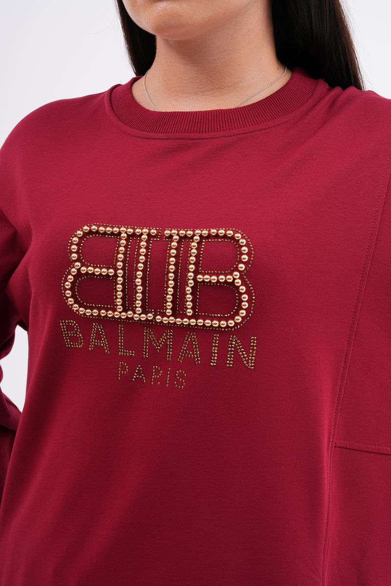 SCL Balmain Tracksuit Burgundy