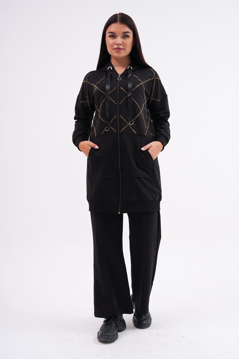 SCL Stone Zigzag Tracksuit Black