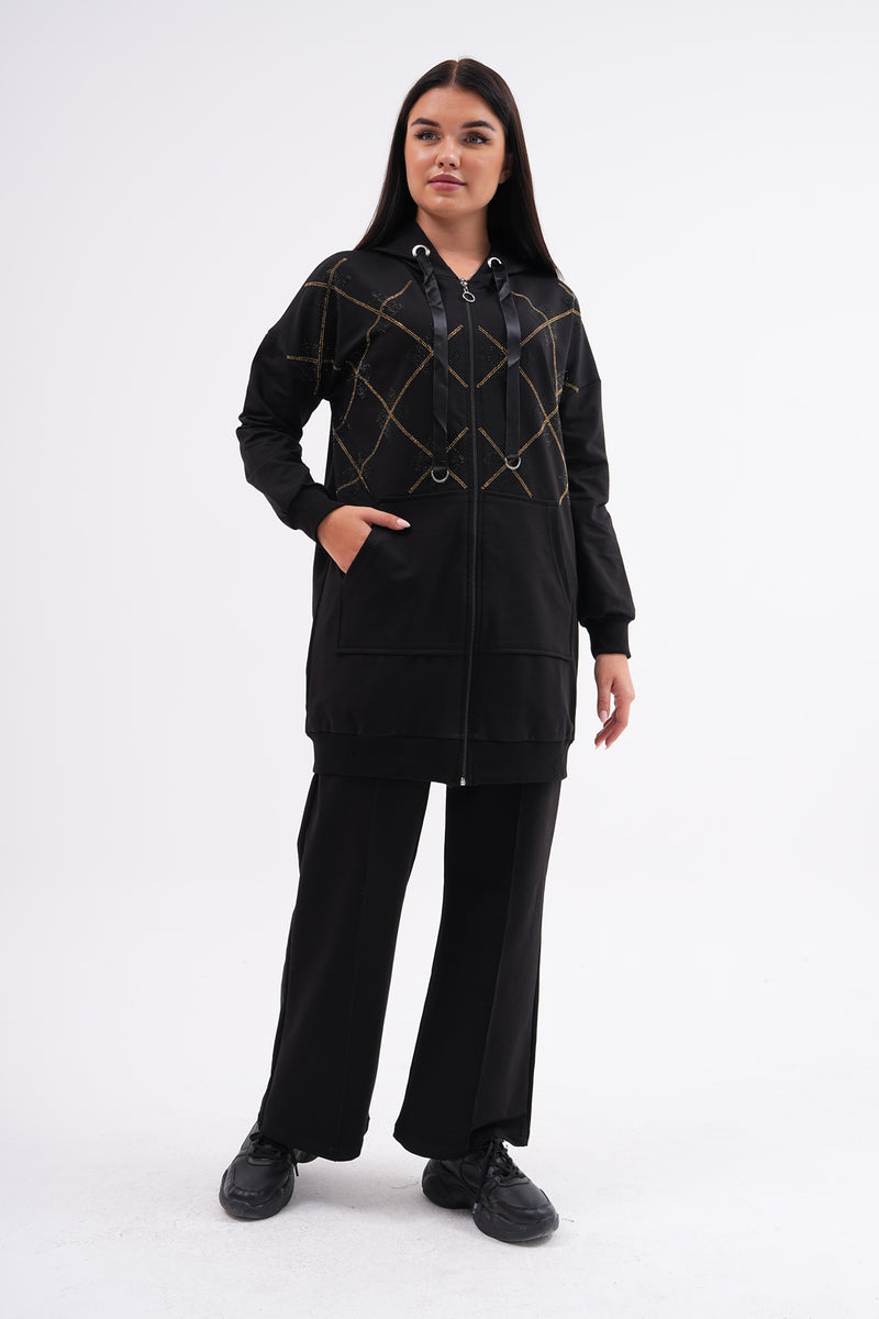 SCL Stone Zigzag Tracksuit Black