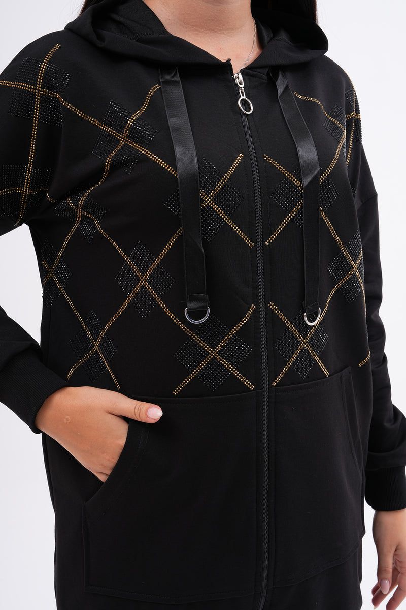 SCL Stone Zigzag Tracksuit Black