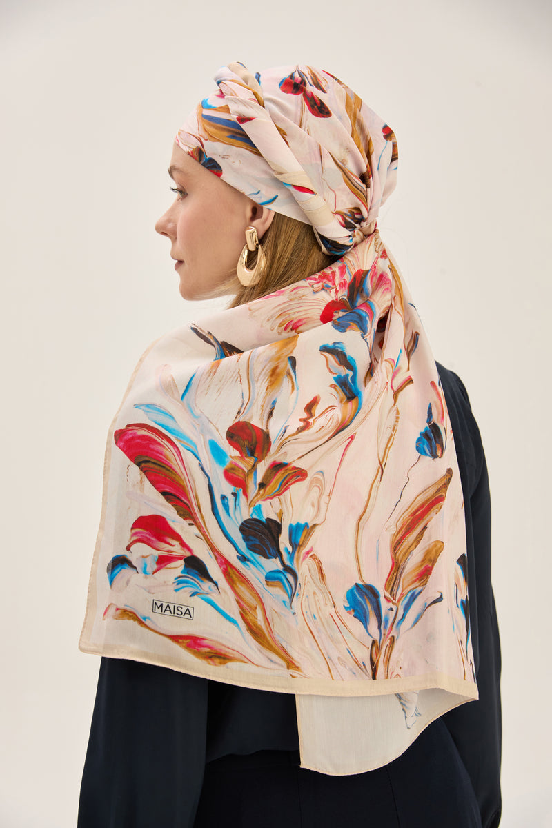 MAISA Arya Floss Viscose Shawl Beige