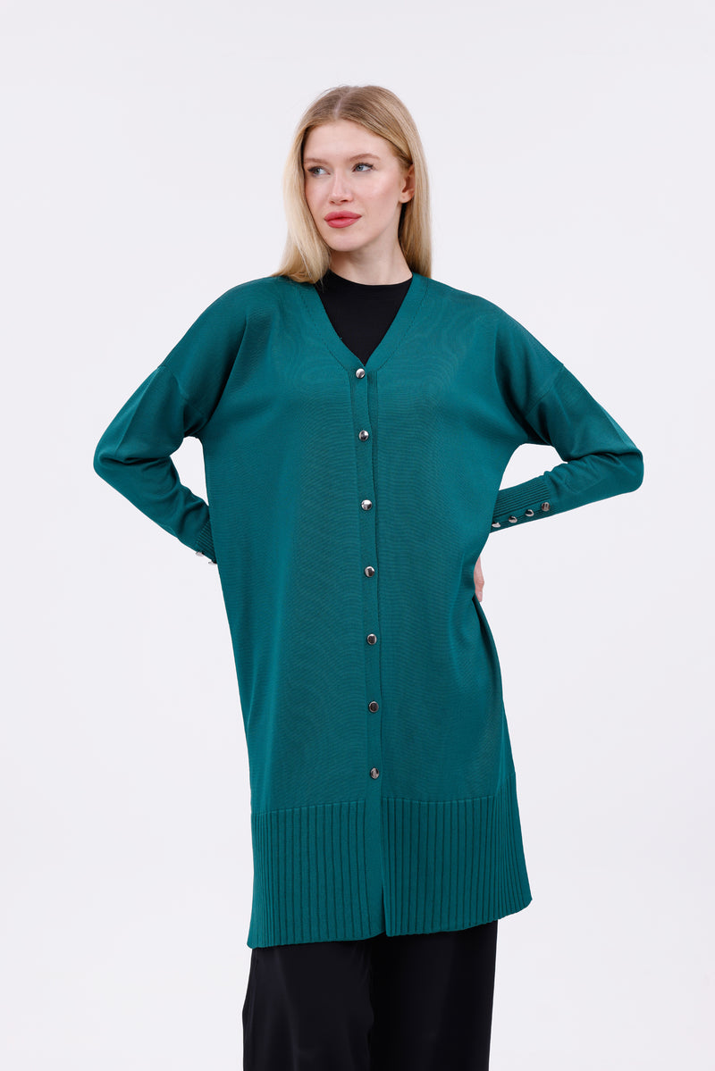 ZZ Begum Knitted Winter Cardigan Green