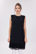 HLD Chiffon Pleated Inner Tunic Black