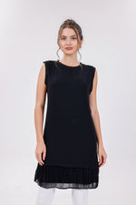 HLD Chiffon Pleated Inner Tunic Black