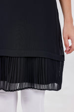 HLD Chiffon Pleated Inner Tunic Black