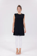 HLD Chiffon Front Inner Tunic Black