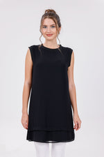 HLD Chiffon Front Inner Tunic Black