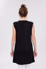 HLD Chiffon Front Inner Tunic Black