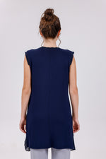 HLD Chiffon Pleated Inner Tunic Navy Blue