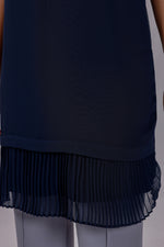 HLD Chiffon Pleated Inner Tunic Navy Blue