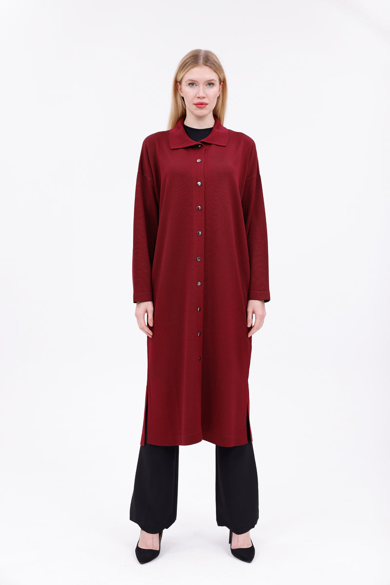 ZZ Birgen Knitted Winter Tunic Burgundy