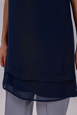 HLD Chiffon Front Inner Tunic Navy Blue