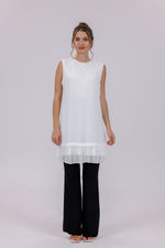 HLD Chiffon Pleated Inner Tunic White