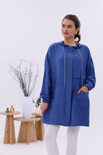 NSH Zipup Hoodied Cape Indigo