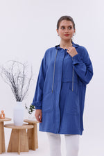 NSH Zipup Hoodied Cape Indigo